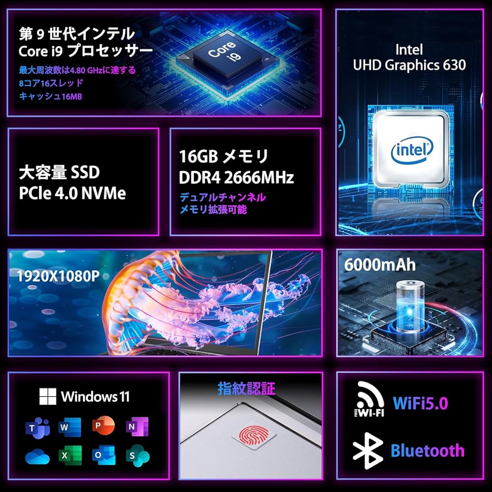 Windows11 Core i9-9880H 32GBメモ 2000GB Windows11 Core i9-9880H 32GBメモ 2000GB